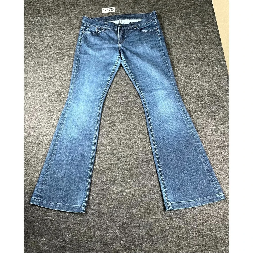 Bebe Bootcut Jeans Womens 31‎ Blue Denim Cotton Stretch Medium Wash Flat Front